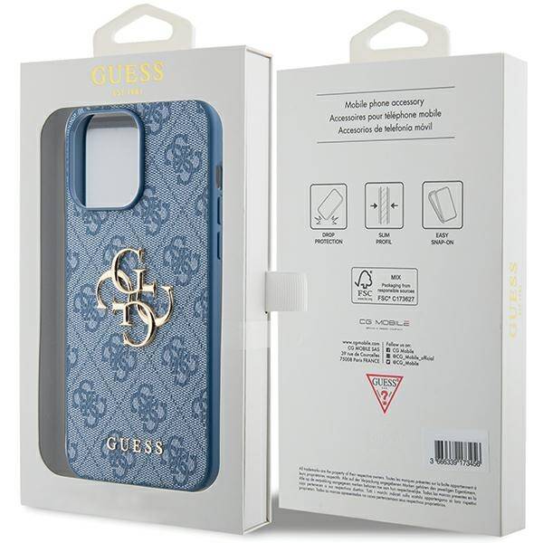 GUESS  ETUI 4G BIG METAL LOGO do iPhone 15 Pro