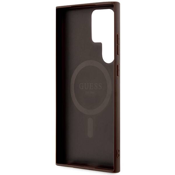 GUESS ETUI 4G COLLECTION LEATHER METAL LOGO MAGSAFE do GALAXY S24 ULTRA