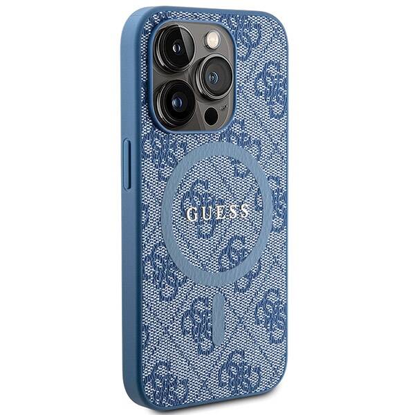 GUESS ETUI 4G COLLECTION LEATHER METAL LOGO MAGSAFE do iPhone 15 Pro Max