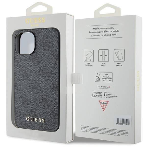 GUESS ETUI 4G METAL GOLD LOGO do iPhone 15 Plus / 14 Plus