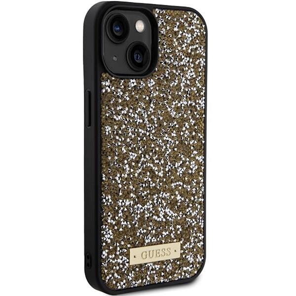 GUESS ETUI CASE RHINESTONE METAL LOGO do iPhone 15 / 14 / 13