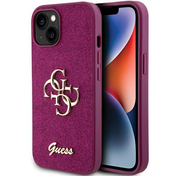 GUESS ETUI GLITTER SCRIPT BIG 4G do iPhone 15 / 14 / 13