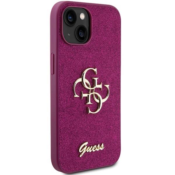 GUESS ETUI GLITTER SCRIPT BIG 4G do iPhone 15 / 14 / 13