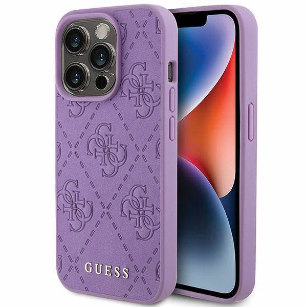 GUESS ETUI GUESS LEATHER 4G STAMPED do iPhone 15 Pro Max