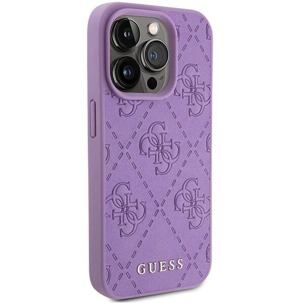 GUESS ETUI GUESS LEATHER 4G STAMPED do iPhone 15 Pro Max