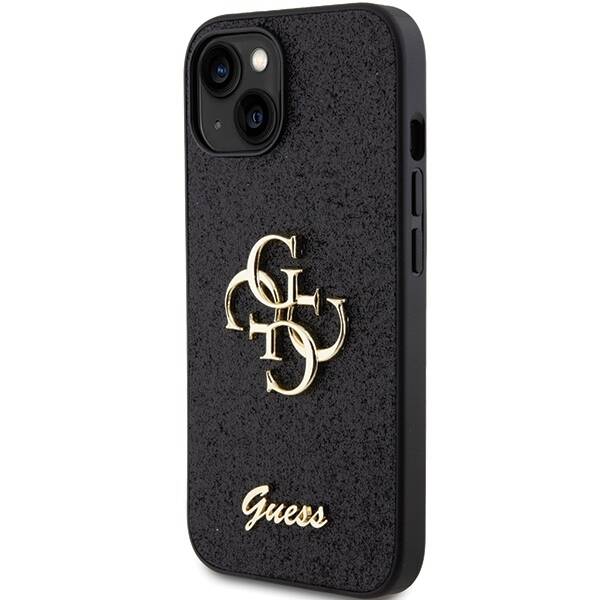 GUESS ETUI Glitter Script Big 4G do iPhone 15 Plus / 14 Plus