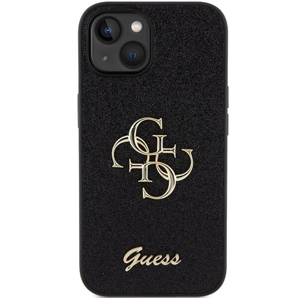 GUESS ETUI Glitter Script Big 4G do iPhone 15 Plus / 14 Plus