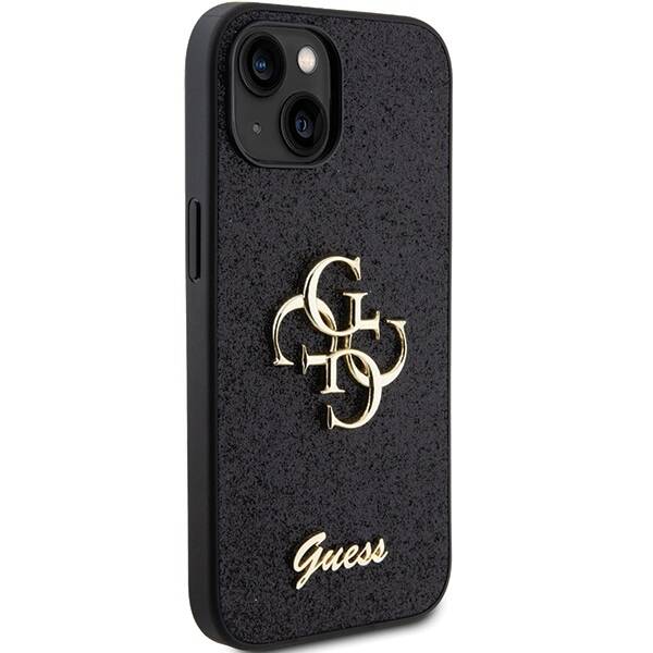 GUESS ETUI Glitter Script Big 4G do iPhone 15 Plus / 14 Plus