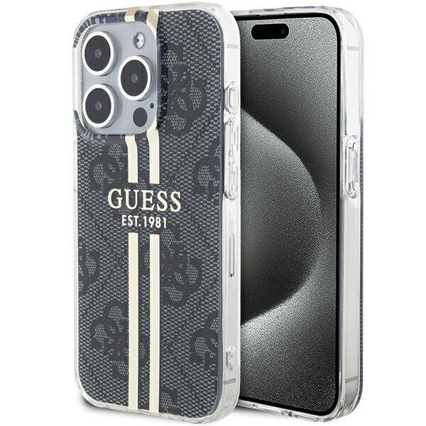 GUESS  ETUI IML 4G GOLD STRIPE do iPhone 15 Pro