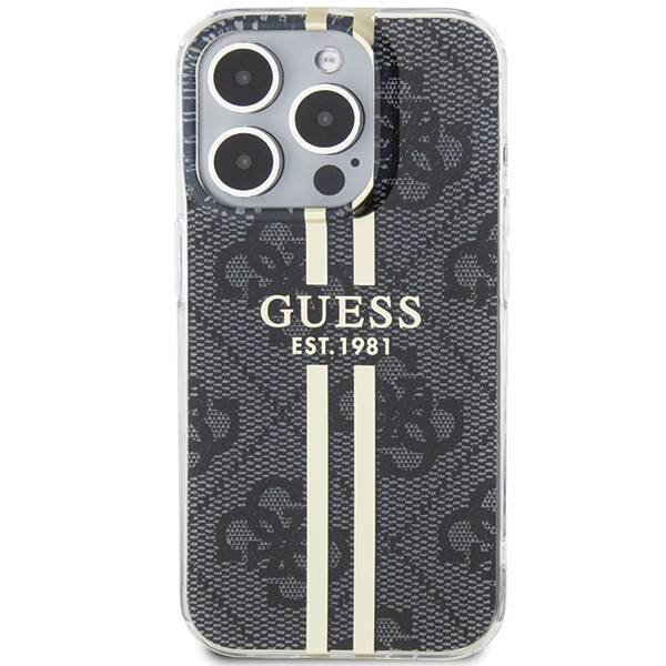 GUESS  ETUI IML 4G GOLD STRIPE do iPhone 15 Pro