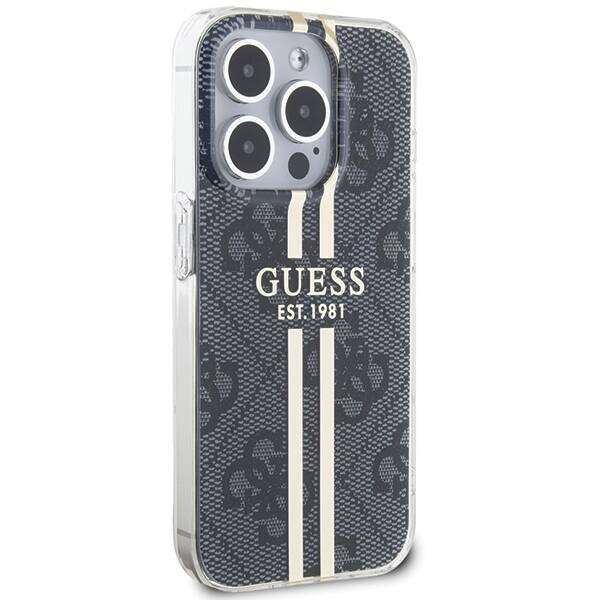 GUESS  ETUI IML 4G GOLD STRIPE do iPhone 15 Pro