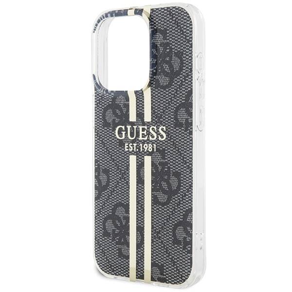 GUESS  ETUI IML 4G GOLD STRIPE do iPhone 15 Pro