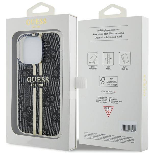 GUESS  ETUI IML 4G GOLD STRIPE do iPhone 15 Pro