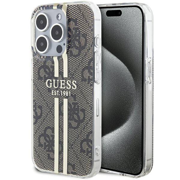 GUESS ETUI IML 4G GOLD STRIPE do iPhone 15 Pro Max