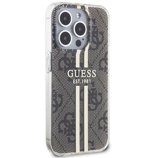 GUESS ETUI IML 4G GOLD STRIPE do iPhone 15 Pro Max