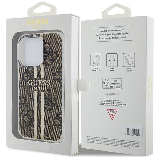 GUESS ETUI IML 4G GOLD STRIPE do iPhone 15 Pro Max