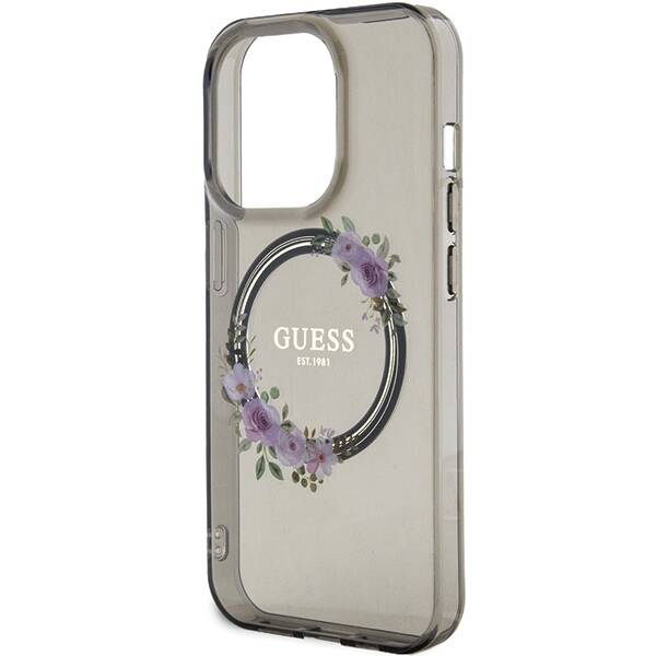 GUESS ETUI IML FLOWERS WREATH MAGSAFE do iPhone 15 Pro