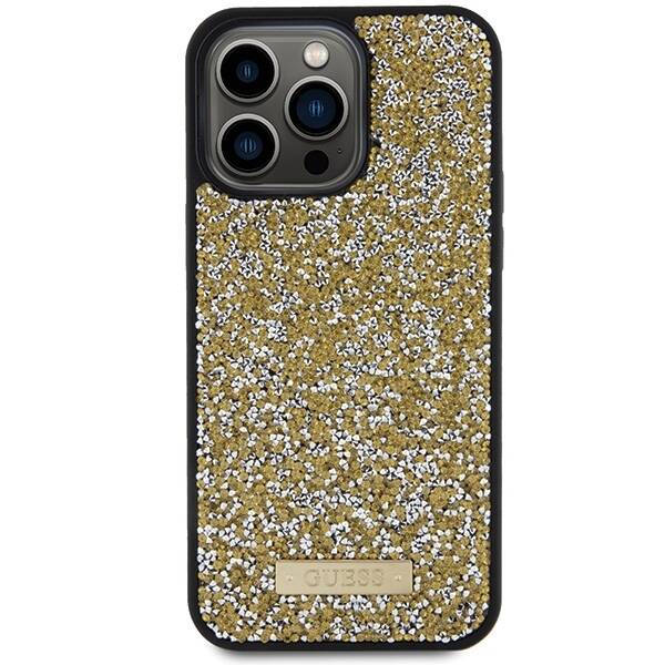 GUESS ETUI Rhinestone Metal Logo do iPhone 15 Pro