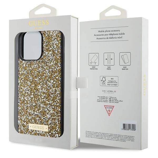 GUESS ETUI Rhinestone Metal Logo do iPhone 15 Pro