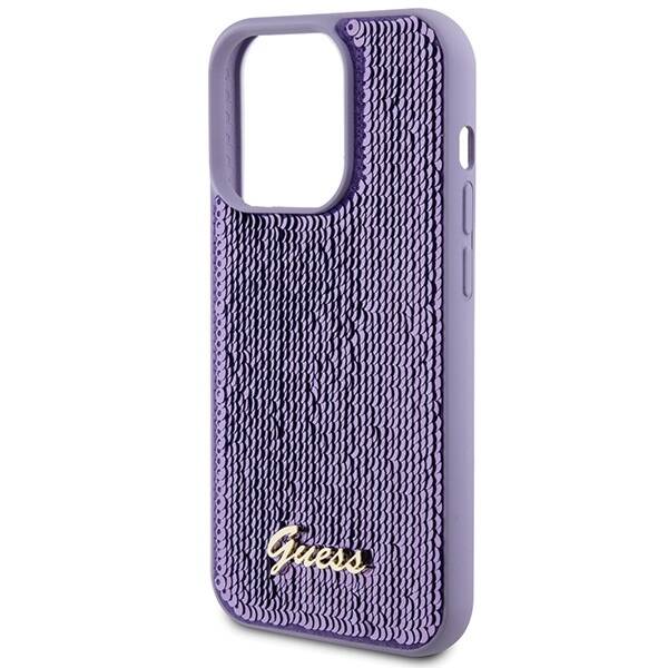 GUESS ETUI SEQUIN SCRIPT METAL do iPhone 15 Pro