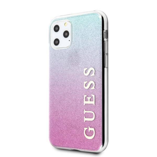 GUESS GLITTER GRADIENT ETUI DO APPLE IPHONE 11 PRO -  Pink Blue