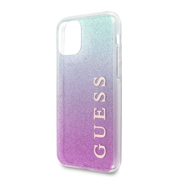 GUESS GLITTER GRADIENT ETUI DO APPLE IPHONE 11 PRO -  Pink Blue