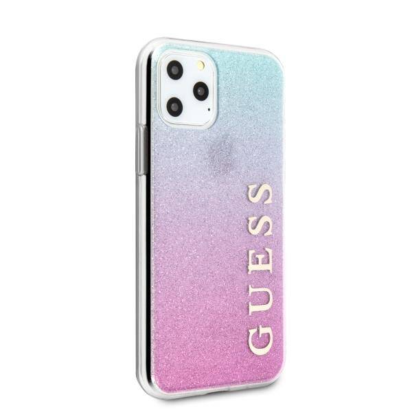 GUESS GLITTER GRADIENT ETUI DO APPLE IPHONE 11 PRO -  Pink Blue