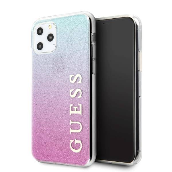 GUESS GLITTER GRADIENT ETUI DO APPLE IPHONE 11 PRO -  Pink Blue