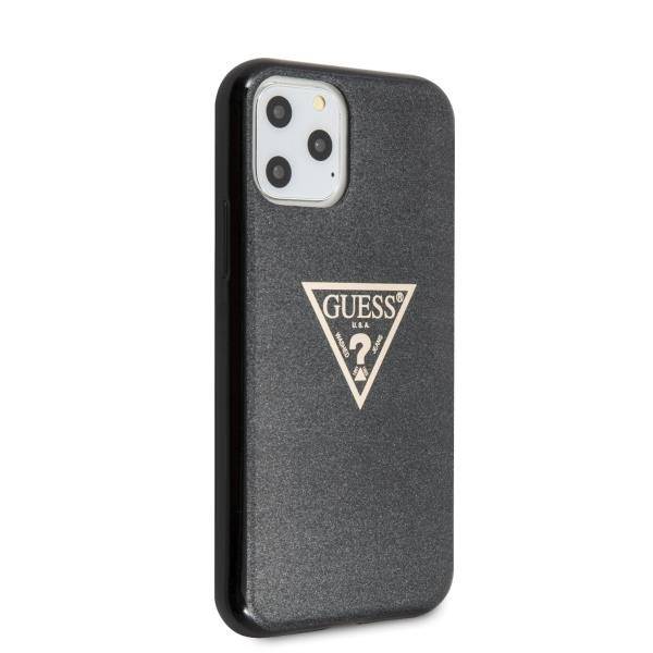 GUESS GLITTER TRIANGLE Etui do Apple iPhone 11 Pro Max - Black