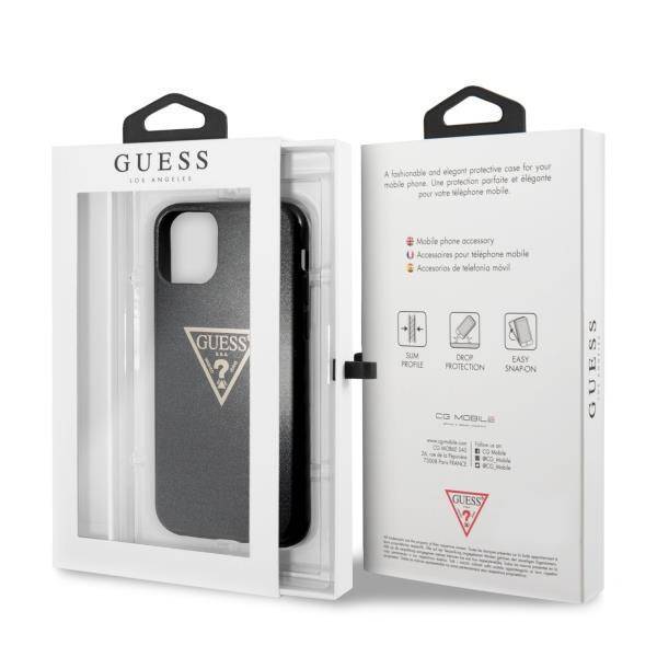 GUESS GLITTER TRIANGLE Etui do Apple iPhone 11 Pro Max - Black