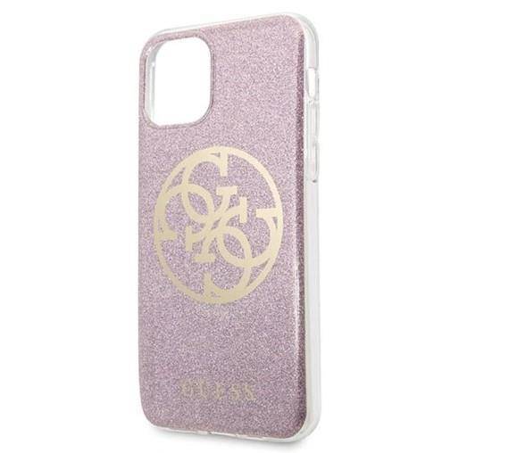 GUESS HARD CASE 4G CIRCLE GLITTER ETUI DO APPLE IPHONE 11 PRO MAX - Pink