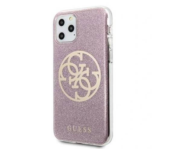 GUESS HARD CASE 4G CIRCLE GLITTER ETUI DO APPLE IPHONE 11 PRO MAX - Pink