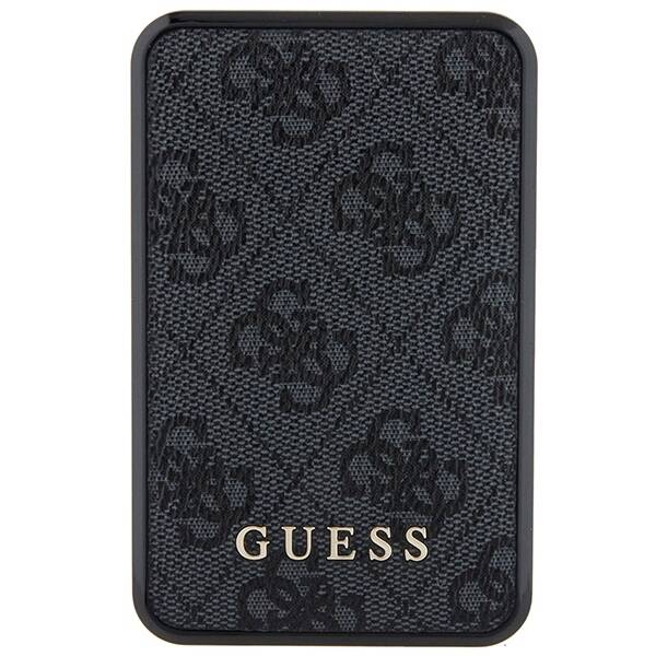 GUESS POWERBANK 18W 10000MAH CZARNY 4G LEATHER METAL LOGO