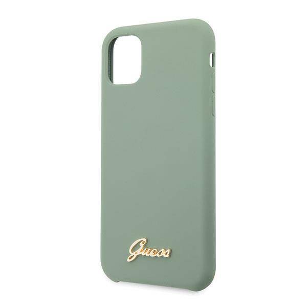 GUESS SILICONE VINTAGE GOLD LOGO Etui do Apple iPhone 11 Pro Max - Khaki