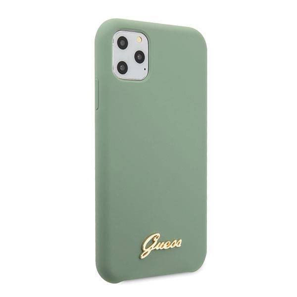 GUESS SILICONE VINTAGE GOLD LOGO Etui do Apple iPhone 11 Pro Max - Khaki