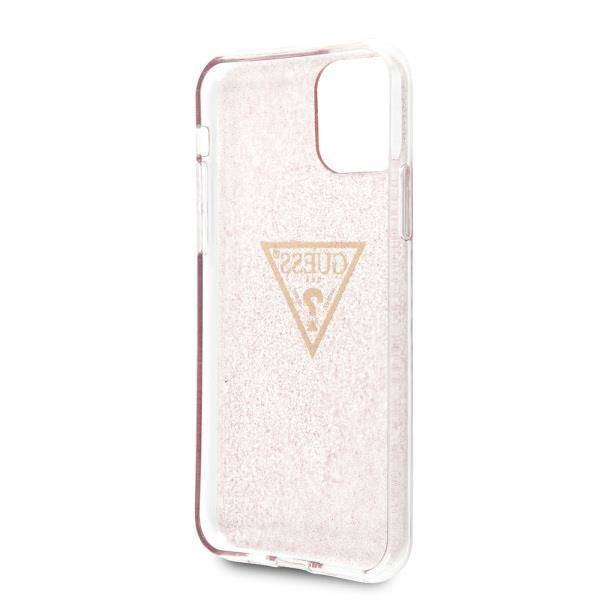 GUESS hardcase GLITTER TRIANGLE Etui do Apple iPhone 11 PRO - Pink