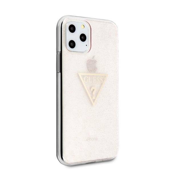 GUESS hardcase GLITTER TRIANGLE Etui do Apple iPhone 11 PRO - Pink