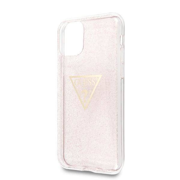 GUESS hardcase GLITTER TRIANGLE Etui do Apple iPhone 11 PRO - Pink