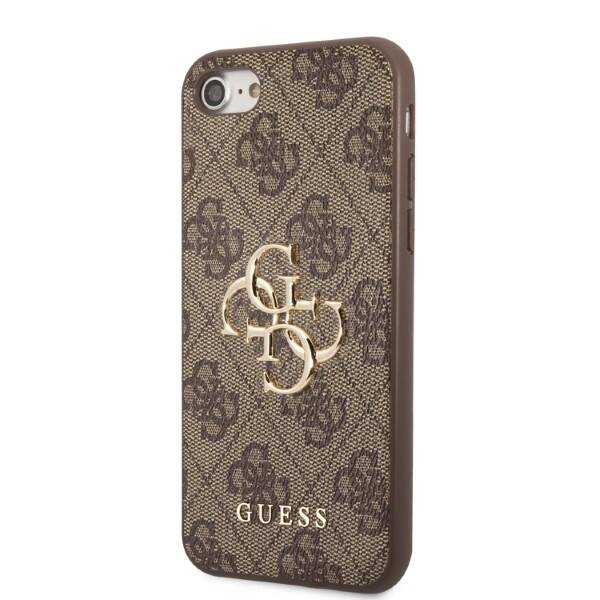 Guess 4G Big Metal Logo | Etui do iPhone SE2022/20/8/7 - BROWN