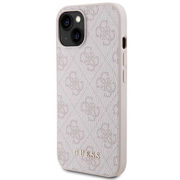 Guess 4G Metal Gold Logo | Etui do iPhone 15 Plus - PINK