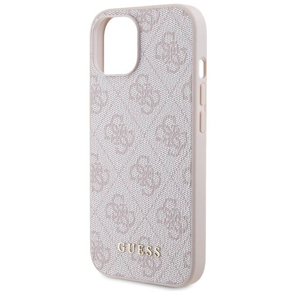 Guess 4G Metal Gold Logo | Etui do iPhone 15 Plus - PINK