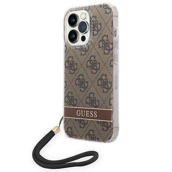 Guess 4G Print Strap | Etui do iPhone 14 Pro - BROWN