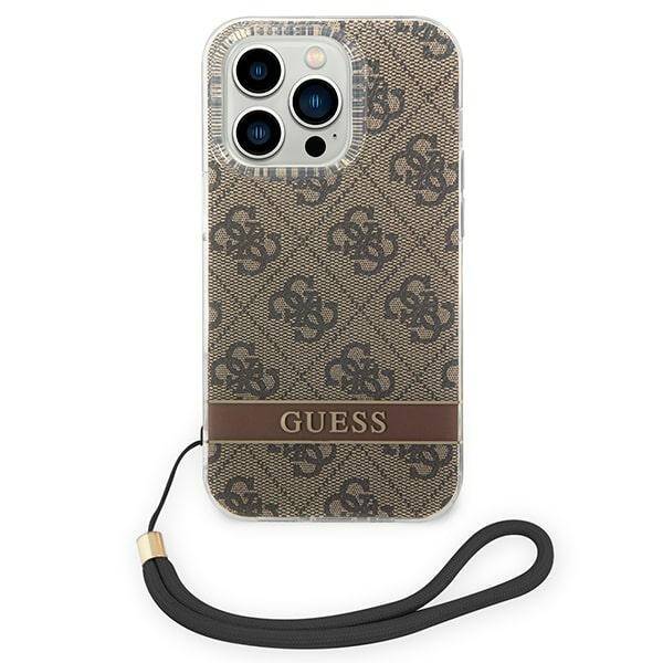 Guess 4G Print Strap | Etui do iPhone 14 Pro - BROWN