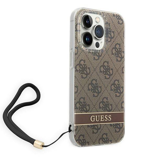 Guess 4G Print Strap | Etui do iPhone 14 Pro - BROWN