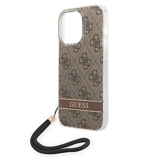 Guess 4G Print Strap | Etui do iPhone 14 Pro - BROWN