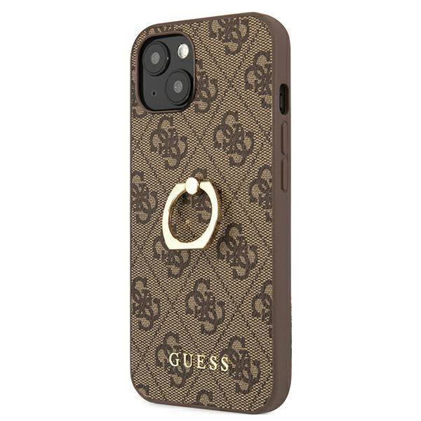 Guess 4G Ring Stand | Etui do iPhone 13 Mini - BROWN