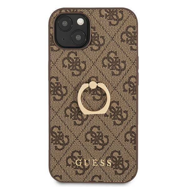 Guess 4G Ring Stand | Etui do iPhone 13 Mini - BROWN