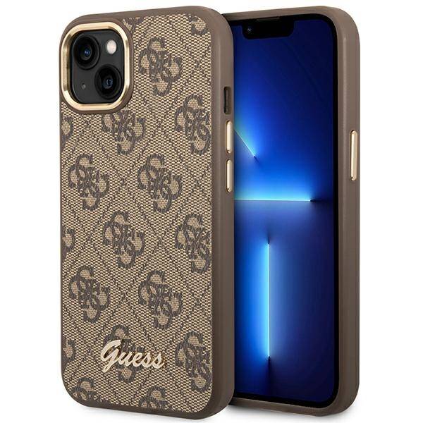 Guess 4G Vintage Gold Logo | Etui do iPhone 14 Plus - BROWN