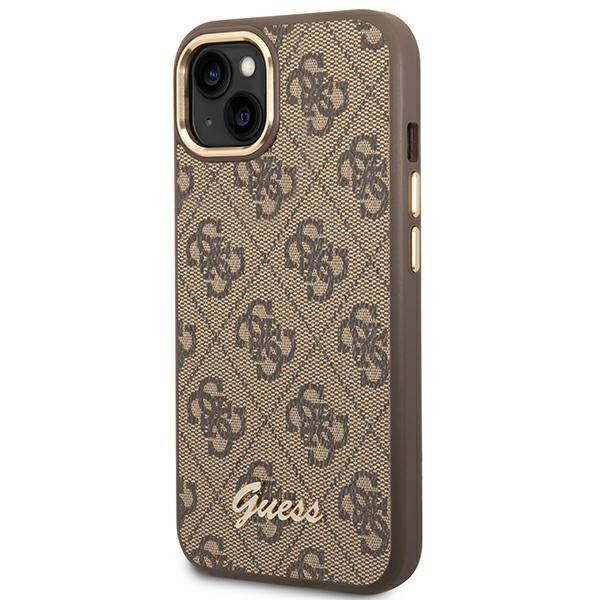 Guess 4G Vintage Gold Logo | Etui do iPhone 14 Plus - BROWN