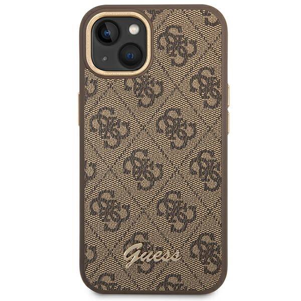 Guess 4G Vintage Gold Logo | Etui do iPhone 14 Plus - BROWN